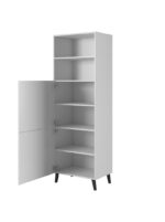 Abeto Floor-standing Living Room Display Cabinet made of Particleboard with Glass White 60x40x176cm - Image 2