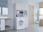 Topeshop Marpol Bathroom Cabinet Laundry L96xW30xH183cm White - Image 6