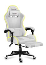 Huzaro Force 4.7 Fabric Gaming Chair with RGB Lighting and Footrest White - Image 9