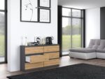 Wooden Chest of Drawers with 6 Drawers 138x40x77cm - Image 2