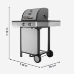 Black & Decker Gas Grill with Cast Iron Grill 50x41.5cm with 2 Burners 7.2kW - Image 12