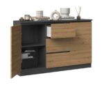 Sideboard Wooden Gray 120x40x97cm - Image 3