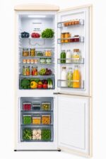 Ravanson LKK-315RM Retro Fridge 597 mm x 707 mm x 1943 mm | 315 l | Total No Frost | Energy Class E | Cream - Image 2