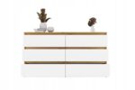 M6 MALWA CHEST OF DRAWERS 140 CM 6 DRAWERS OAK ARTISAN/WHITE - Image 7