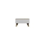 Rectangular Central Coffee Table Lotta 110 Wooden White / Sonoma Oak M110xW60xH35cm - Image 3