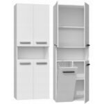Topeshop Nel 1K DK Floor Bathroom Column Cabinet L60xD30xH174cm White - Image 4