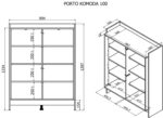 Cama PORTO chest of drawers 100x38x130 oak/black - Image 4