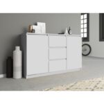 2D3S Wooden Buffet with Drawers White L120xW40xH97cm - Image 6