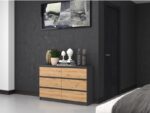 M6 Wooden Chest of Drawers with 6 Drawers ANTRACYT/ART 120x30x77cm - Image 5