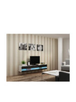 TV Stand Vigo New with LED Lighting White / Black Gloss M180xD30xH40cm