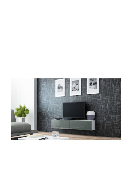 TV Stand Vigo White and Gray Gloss M140xD30xH40cm