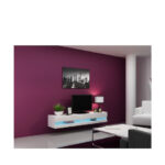 TV Stand Vigo New with LED Lighting White White Gloss L180xD30xH40cm