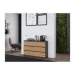M6 Wooden Chest of Drawers with 6 Drawers ANTRACYT/ART 120x30x77cm