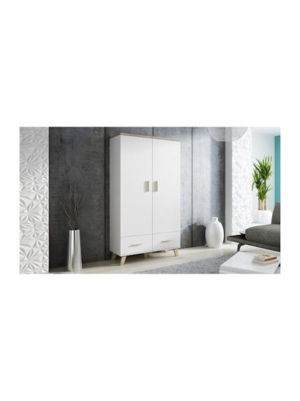Double Door Wardrobe Lotta 2d2d White 110x50x190cm