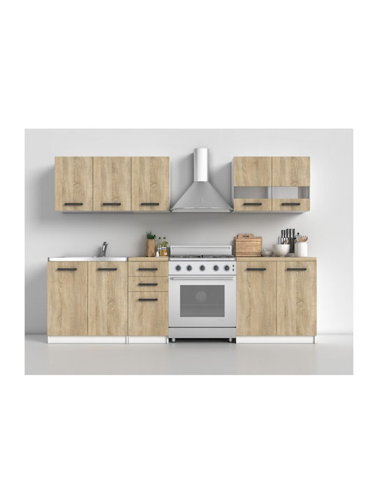 fixedratio_20240115163603_set_ntoulapia_kouzinas_kremasta_dapedou_sonoma.jpeg Kitchen Cabinet Set Wall & Floor Sonoma 200x60x143cm - Image 1