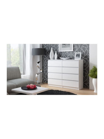 Wooden Chest of Drawers with 8 Drawers Biel 120x40x97cm