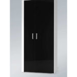 Double Door Wardrobe Samba White/black Gloss 90x55x203cm