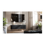 Sideboard Palazzo Wooden Black Matt 151x40x60cm