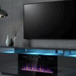 TV Stand Wooden Graphite / Glossy Graphite L40xW40xH56cm