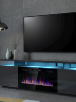 TV Stand Wooden Graphite / Glossy Graphite L40xW40xH56cm