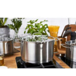 Flow Pots Set of Stainless Steel with Coating 4pcs