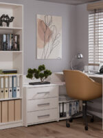 Corner Desk Dany Wooden Cashmere Beige 120x120x76cm