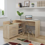 Corner Desk Dany Wooden Beige 120x120x75cm
