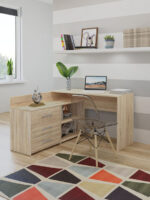 Corner Desk Dany Wooden Beige 120x120x75cm
