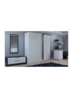 Double Door Wardrobe White 90x50x180cm