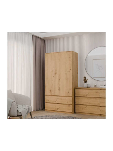 Double Door Wardrobe Oak 90x50x180cm
