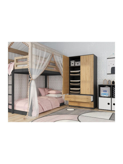 Double Door Wardrobe Malwa Brown 90x50x180cm
