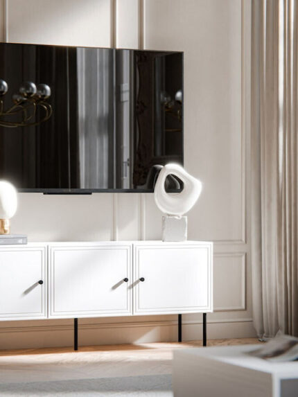 TV Stand Palazzo White Matte M40xD60xH151cm
