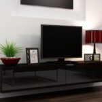 TV Stand Vigo 180 Black / Black Gloss M180xD30xH40cm