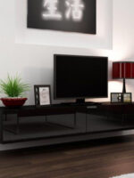 TV Stand Vigo 180 Black / Black Gloss M180xD30xH40cm