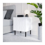 Jungle Bedside Tables Wooden White 2 Pieces 53.5x40.5x44cm