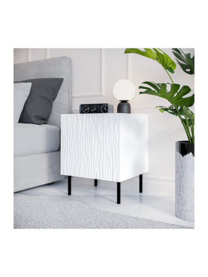 Jungle Bedside Tables Wooden White 2 Pieces 53.5x40.5x44cm