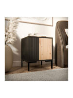 Bedside Tables Wooden with Metal Legs Black 2 Pieces 44x40x52.5cm