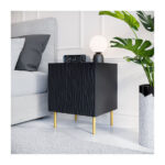 Jungle Bedside Tables Wooden Black 2 Pieces 53.5x40x44cm