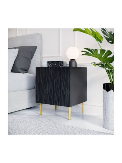 Jungle Bedside Tables Wooden Black 2 Pieces 53.5x40x44cm