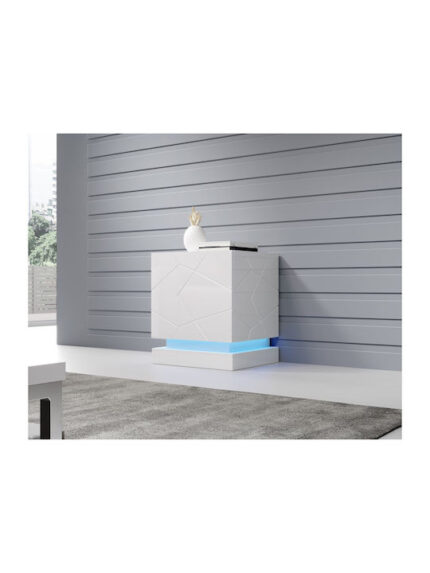 Bedside Tables Qiu Wooden White 2 Pieces 46x41.5x53cm