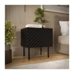 Bedside Tables Lucca Wooden Black 2 Pieces 47x40x52cm