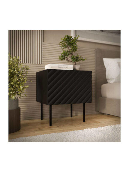 Bedside Tables Lucca Wooden Black 2 Pieces 47x40x52cm