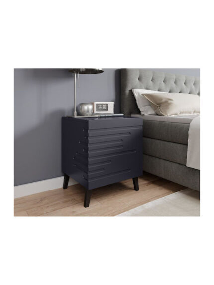 Bedside Table Nova Wooden Blue 44x40x52cm
