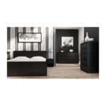 Wooden Chest of Drawers with 6 Drawers Black 138x40x77cm