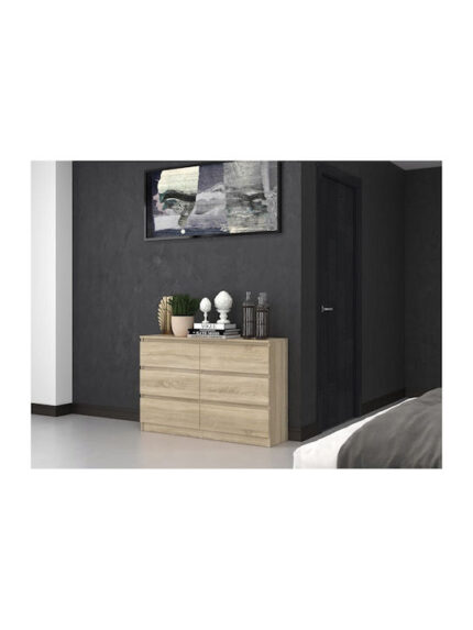 M6 Wooden Chest of Drawers with 6 Drawers Sonoma Oak 70x40x77cm