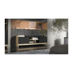 Sideboard Wooden Oak/black 150x38x50cm