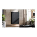 Sideboard Wooden Black 100x39x166cm