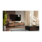 Sideboard Wooden Black/walnut 200x40x55cm