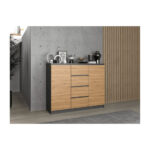 Sideboard Wooden with Drawers Anthracite 120x40x97cm