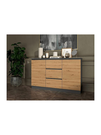 Sideboard Wooden Gray 120x40x97cm